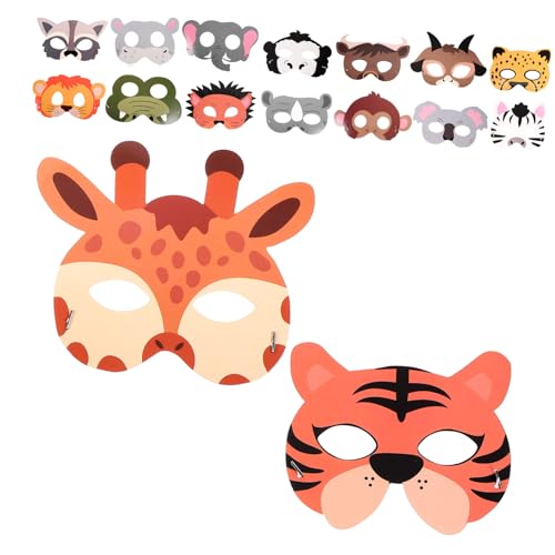 GARVALON 16 Stück Tierpapiermasken, Party, Cosplay, Tiermasken, Halloween Masken, Tiermasken Dekoration, Tiermasken, Neuartige Tiermasken, Partygeschenke, Tierdesign Masken, Entzückende GARVALON 16 Stück Tierpapiermasken, Party, Cosplay, Tiermasken, Halloween Masken, Tiermasken Dekoration, Tiermasken, Neuartige Tiermasken, Partygeschenke, Tierdesign Masken, Entzückende von GARVALON