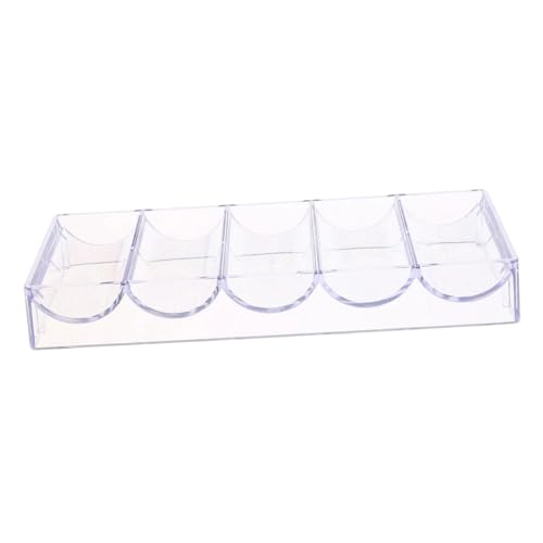 GARVALON Poker Chips Aufbewahrungs Organizer für Spiele Transparenter Acryl Chip Halter mit Fünf Fächern Leicht und Kompakt für Partys und Spieleabende von GARVALON
