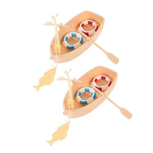 GARVALON 2 Sätze Simuliertes Fischerbootmodell, Miniboot, Mini Hausdekoration, Miniaturboote, Spielzeugboote, Spielzeug Segelboot, Strandstil, Mini Ornament, Mini Segelbootmodelle, von GARVALON