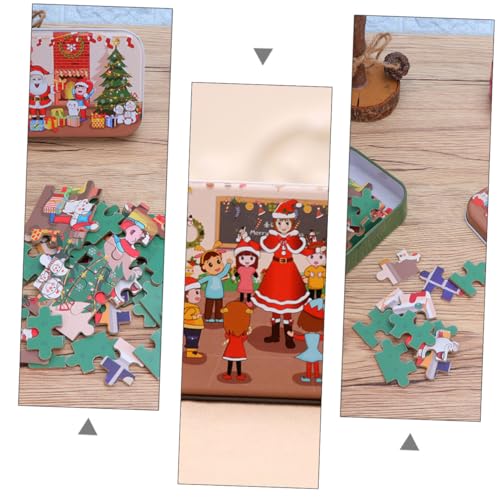 GARVALON 2 Sätze Weihnachts-holzpuzzle Edukatives DIY-Jigsaw Xmas-holzspiel Fördert Kreativität Logisches Denken und Handwerkliche Fähigkeiten von GARVALON