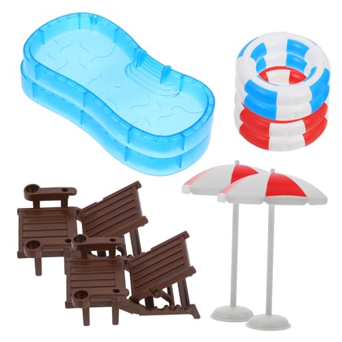 GARVALON 2 Sets Mini Schwimmbad Zubehör Für Puppenhaus Miniatur Strandliegestuhl Und Modelle Puppenhaus Dekoration Für Kreative Spielwelten GARVALON 2 Sets Mini Schwimmbad Zubehör Für Puppenhaus Miniatur Strandliegestuhl Und Modelle Puppenhaus Dekoration Für Kreative Spielwelten von GARVALON