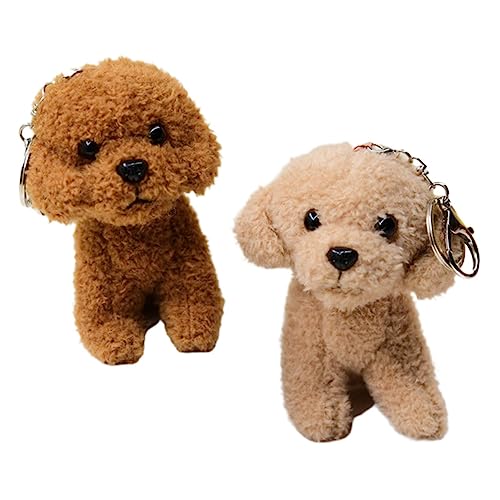 GARVALON 2pcs Bullseye Hund Stofftier Schlüsselanhänger Entzückende Plüsch Hund Cartoon Hund Schlüsselanhänger Für von GARVALON