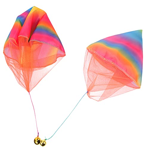 GARVALON 2 Stück Handwurf Fallschirmspielzeug für Outdoor Fallschirmspielzeug und Regenbogen Fallschirme mit Glocke für Kreative Spiele im Freien Fördert Geschicklichkeit und Spaß GARVALON 2 Stück Handwurf Fallschirmspielzeug für Outdoor Fallschirmspielzeug und Regenbogen Fallschirme mit Glocke für Kreative Spiele im Freien Fördert Geschicklichkeit und Spaß von GARVALON