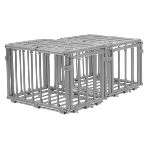 GARVALON 2 Stück Haustier Bar Modell, Winziges Käfigmodell, Mini Käfig Verzierung, Mini Hauskäfig Modell, Miniatur Käfig Modell, Mini, Miniatur Käfig Ornament, Hauskäfig Für Kleine von GARVALON