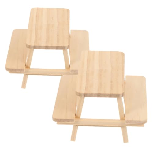 GARVALON 2 Stück Holztisch Und Stuhl, Modell, Spielhausmöbel, Puppenhausmöbel, Miniaturtisch, Figur, Möbel, Miniaturfigur, Puppenhauszubehör, Rollenspielmöbel, Spielzeug GARVALON 2 Stück Holztisch Und Stuhl, Modell, Spielhausmöbel, Puppenhausmöbel, Miniaturtisch, Figur, Möbel, Miniaturfigur, Puppenhauszubehör, Rollenspielmöbel, Spielzeug von GARVALON