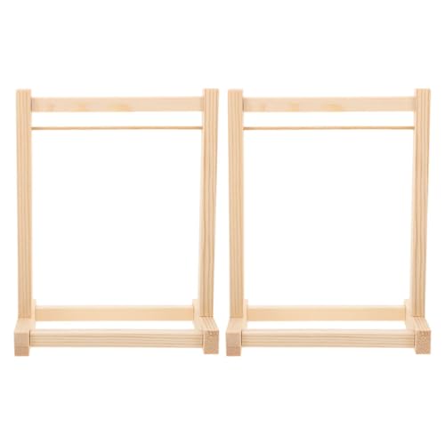 GARVALON 2 Stück Kleiderständer Aus Holz: Puppenkleiderständer, Miniatur-kleiderständer, Puppenkleiderregal, Zubehör Für Puppenhausmöbel, 20 cm von GARVALON