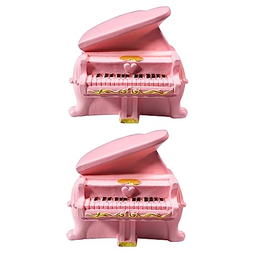 GARVALON 2 Stück Mini Klavier Modell aus Resin Teiliges Realistische Puppenhaus Dekoration Miniatur Musikinstrument für Micro Landschaft und Mini Haus Zubehör von GARVALON