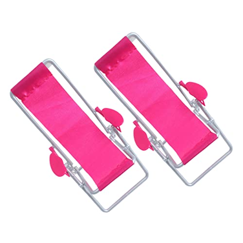 GARVALON 2stück Strandstuhl Pack Faltbare Puppenhaus Deko Hochwertige Miniatur Liegestühle Für Garten Strand Mikrolandschaft Kinderspielzeug Für Kreative Dekoration von GARVALON