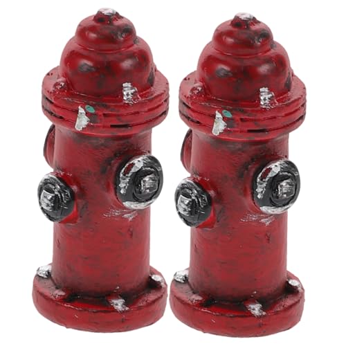 GARVALON Handgefertigter Mini-Hydrant Aus Kunstharz Für Puppenhaus-feuerwehrspielzeug Dekoratives Wohnaccessoire Und Tortenaufsatz von GARVALON