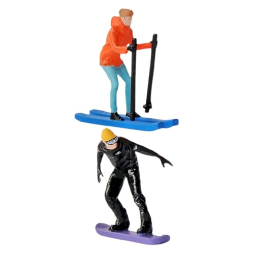 GARVALON Detaillierte Skifahrerfiguren Im Maßstab 1:64 Handbemalt Mini-Menschen Makroaufnahmen von GARVALON