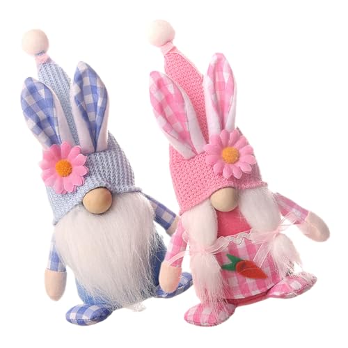 GARVALON 2 Stück Osterzwerg-Puppe Frühlingszwerge Dekoration Cartoon Stofffigur Tischdeko Für Zuhause Oder Garten GARVALON 2 Stück Osterzwerg-Puppe Frühlingszwerge Dekoration Cartoon Stofffigur Tischdeko Für Zuhause Oder Garten von GARVALON