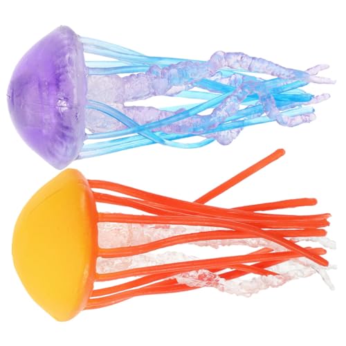GARVALON 2stücke Mini Simulation Quallen Wasserlebewesen Für Aquarium Dekoration Und Bildungszwecke Plüschspielzeug Für Mädchen Und Meeresthema Deko von GARVALON