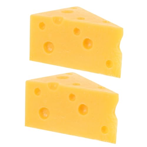 GARVALON 2 Stück Simulations Käse Modell Käse Requisiten Käse Ornament Realistisches Spiel Lebensmittel Käse Modell Ornament Dekorative Käse Lebensmittel Modelle Käse Dekorationen von GARVALON