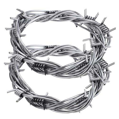 GARVALON 2 Stück Simulationsdrahtkette Fechten verrostet gefälschter Draht gefälschter Stacheldraht Gefälschte Stacheldraht-Requisiten Bob fakestascheldraht Kleiner Stacheldraht PVC Silber GARVALON 2 Stück Simulationsdrahtkette Fechten verrostet gefälschter Draht gefälschter Stacheldraht Gefälschte Stacheldraht-Requisiten Bob fakestascheldraht Kleiner Stacheldraht PVC Silber von GARVALON