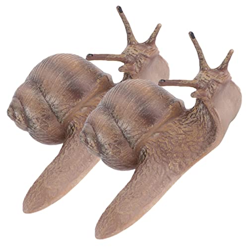 GARVALON 2 Stück Simuliertes Schneckenmodell Realistisches Modell Schnecke Realistische Schneckenmodelle Schnecke Kinderspielzeug Gartenschneckenfiguren Simulation Tierfiguren von GARVALON
