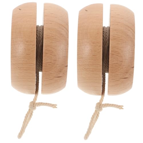 GARVALON 2 Stücke Holz Yoyo Spielzeug Kleinkind Spielzeug Für Kinder Frühe Bildung Spielzeug Helle Für Party Favors Karneval Preise von GARVALON