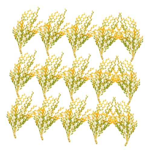 GARVALON Weizengras Kunstpflanze 15cm Kunstpflanze Natürlicher Reisweizen Für Hochzeitsfeier Bankett von GARVALON