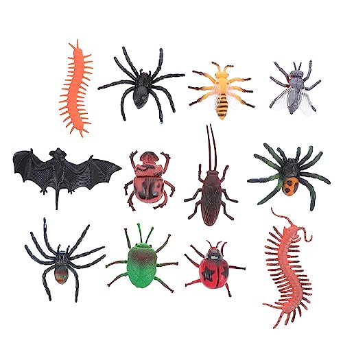 GARVALON 24 Stücke Lebensechte Halloween Insekt Spielzeug Lustige Kunststoff Insekt Modell Ornament von GARVALON