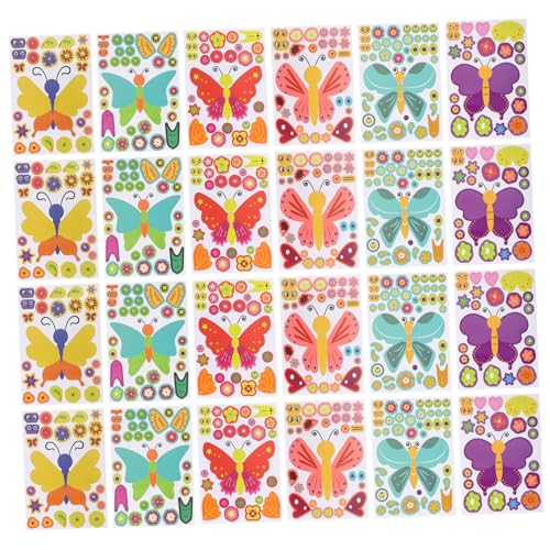 GARVALON Cartoon-Schmetterling-Puzzle-Aufkleber 27 Blätter Für Wanddekoration Partygeschenk von GARVALON