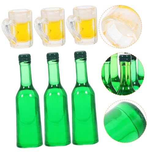 GARVALON Miniatur-bierbecher Und Flaschen Für Puppenhäuser Realistische Dekoration Fotorequisiten Mini-krüge Puppenhauszubehör von GARVALON