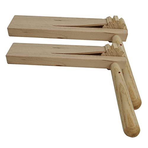GARVALON 2Stücke Holz Castanets für Rotierende Geräuschmacher aus Hochwertigem Material für Musikalische Früherziehung Rhythmusförderung von GARVALON