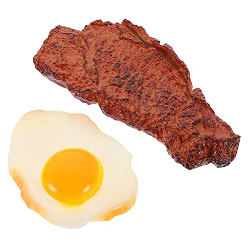 GARVALON 2Stücke Künstliches Steak und Pochiertes Ei Modell für Küchen und Restaurantdekoration Realistische Nachbildung Fotorequisit für Supermärkte und Kochshows GARVALON 2Stücke Künstliches Steak und Pochiertes Ei Modell für Küchen und Restaurantdekoration Realistische Nachbildung Fotorequisit für Supermärkte und Kochshows von GARVALON