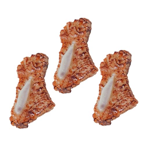 GARVALON 3 Stück Künstliche Rindfleisch Rippchen aus PVC Realistische Fleischmodelle für Küchendekoration Restaurant Displays und Party Accessoires Lebensnahe Simulation für Ausstellungen GARVALON 3 Stück Künstliche Rindfleisch Rippchen aus PVC Realistische Fleischmodelle für Küchendekoration Restaurant Displays und Party Accessoires Lebensnahe Simulation für Ausstellungen von GARVALON