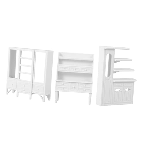 GARVALON 3 Stück Mini Hausmöbelmodell, Miniatur Spielzeugmodell, Vitrine, Miniaturen, Foto Requisite, Miniatur Hausmöbel, Rollenspiel, Puppensachen, Landschaftsbau, Mini Hausdekor von GARVALON