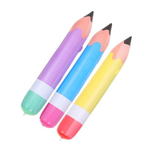 GARVALON 3 Stück Teiliges Aufblasbares Jumbo-bleistift Leichtem PVC Farbenfrohe Schuldekoration und Kinderparty-requisite Robust und Auffällig als Geschenk und Garten-deko von GARVALON