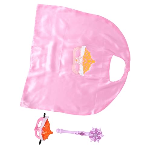 GARVALON 3 Stück Teiliges Prinzessinnen Verkleidungset mit Leuchtendem Glitzernder Maske und Umhang für Halloween Geburtstagsfeiern und Rollenspiele für Kreative Spielstunden von GARVALON