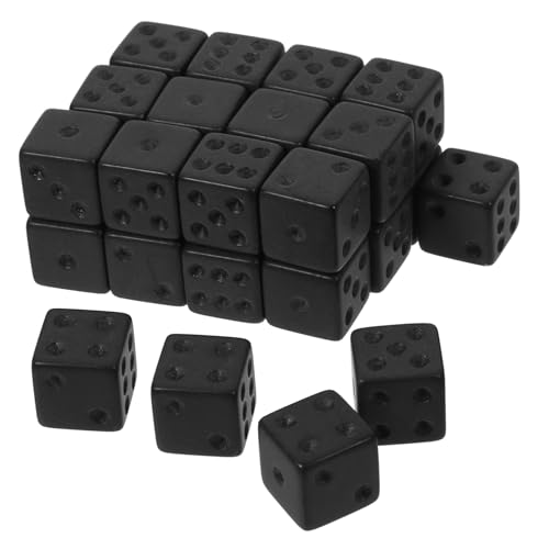 GARVALON Glatte Acrylwürfel Spielzeug 16mm Punktwürfel Schwarz Würfel Requisiten Für Partyspiel Und Ktv von GARVALON