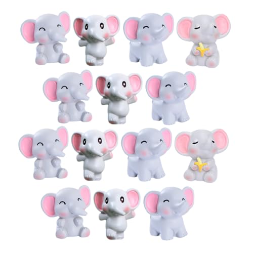 GARVALON 36 Stück Mikrolandschaft Mini Tierfiguren Mini Elefanten Harzelefant Entzückende Elefantenfigur Miniatur Elefantenfiguren Mini Harzelefanten Mini Harztier von GARVALON
