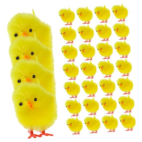 GARVALON 36 Stück Mini Plüsch Küken Figurinen Set Simulierte Hühner Deko für Garten und Bastelprojekte Lebensechte Tierfiguren für Mikrolandschaften GARVALON 36 Stück Mini Plüsch Küken Figurinen Set Simulierte Hühner Deko für Garten und Bastelprojekte Lebensechte Tierfiguren für Mikrolandschaften von GARVALON