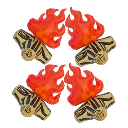 GARVALON 4 Stück Aufblasbare Flamme Aufblasbares Lagerfeuer Gefälschtes Feuer Lagerfeuer Schmücken Gefälschtes Lagerfeuer Aufblasbares Lagerfeuer Pvc Flammflammenmodell Pvc Lagerfeuer von GARVALON