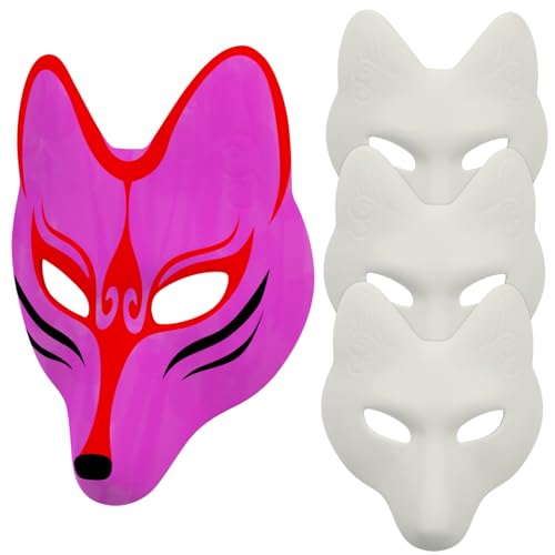 GARVALON 4 Stück Fuchs Maske Maskerade Zubehör Party Masken Leere Masken Zum Bemalen Maskerade Masken Große Bemalbare Masken DIY Mardi Gras Masken DIY Leermaske DIY Maskerade GARVALON 4 Stück Fuchs Maske Maskerade Zubehör Party Masken Leere Masken Zum Bemalen Maskerade Masken Große Bemalbare Masken DIY Mardi Gras Masken DIY Leermaske DIY Maskerade von GARVALON
