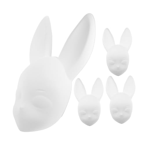 GARVALON 4 Stück Unbemalte Maskeradenrohlinge Zum Handbemalen Für Halloween-partys Und Cosplay von GARVALON