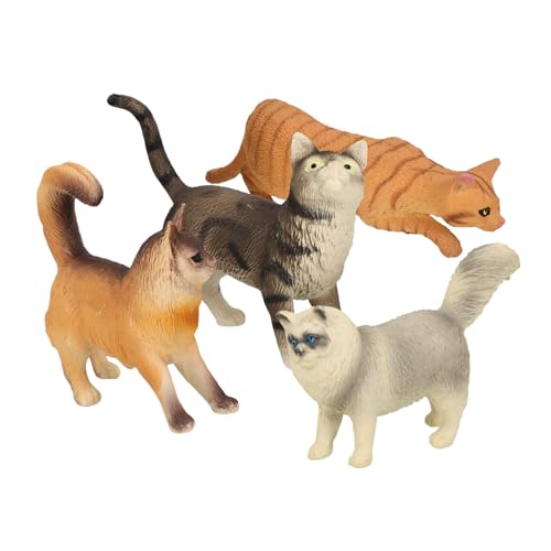 GARVALON 4 Stück Katzenmodell, Desktop Katzendekor, Desktop Katzenornament, Katzenfoto Requisite, Desktop Katzenfiguren, Gartenkatzenstatue, Katzenfigur, Kleine Katzenstatue, von GARVALON