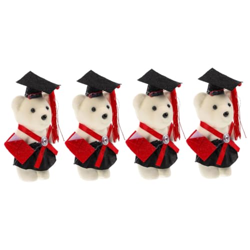 GARVALON 4 Stück Mini Stoffbär Als Zum Schulabschluss, Bärenspielzeug, Zarter Stoffbär, Plüschtier, Schulabschluss, Stoffbär, Schulabschlussbär, Bärenspielzeug, Ornament, von GARVALON