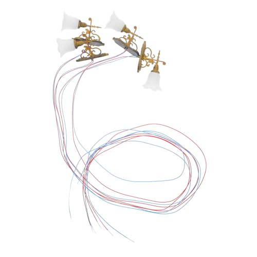 GARVALON 4 Stück Miniatur Wandlampen Goldene LED Beleuchtung für Puppenhaus und Landschaftsdeko Warmes Licht für Miniaturszenen und Sandtischmodelle GARVALON 4 Stück Miniatur Wandlampen Goldene LED Beleuchtung für Puppenhaus und Landschaftsdeko Warmes Licht für Miniaturszenen und Sandtischmodelle von GARVALON