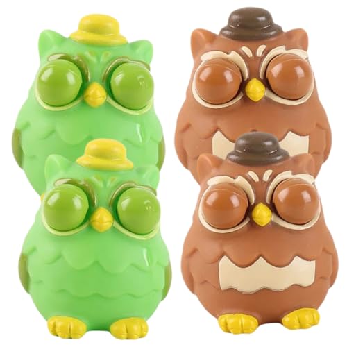 GARVALON 4 Stück Pop-Eyed Eule für kinderspielzeug Funny Toys konzentrationsspielzeug Kid Toys Fun Toy Eulen-Squeeze- für Erwachsene Druckentlastungsspielzeug von GARVALON