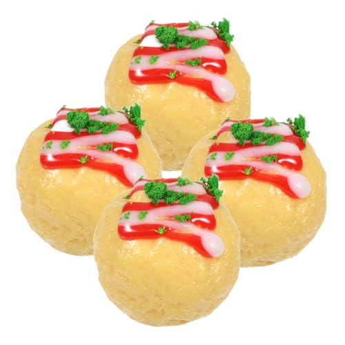 GARVALON 4 Stück Takoyaki Modell, Winzige Snack Ornamente, Miniatur Snack, Winziger Simulierter Snack, Mini Japanisches Essen, Miniatur, Mini Snack Set, Mini Japanischer Snack, Winzige GARVALON 4 Stück Takoyaki Modell, Winzige Snack Ornamente, Miniatur Snack, Winziger Simulierter Snack, Mini Japanisches Essen, Miniatur, Mini Snack Set, Mini Japanischer Snack, Winzige von GARVALON