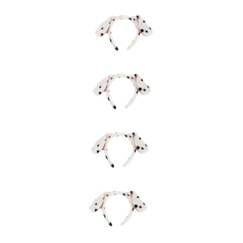 GARVALON 4 Stück Welpen Stirnband Fuchsohren Hundepflege Kostüm Tierohren Stirnband Hundeleine Doppelter Hund Dalmatinisches Stirnband Für Hunde Hundesitz Bandeau Hundespielzeug Weiß Stoff von GARVALON