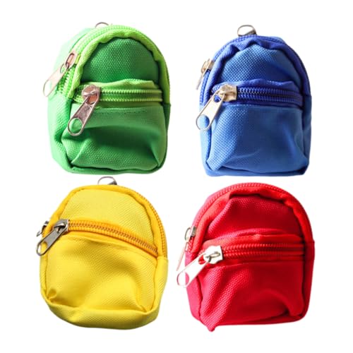 GARVALON 4 Teiliger Mini Rucksack, Mikro Szenen Verzierung, Miniatur Puppenrucksack, Kleiner Modell Spielzeugrucksack, Fotografie Requisiten, Mini Schultaschen Ornamente, Mini von GARVALON