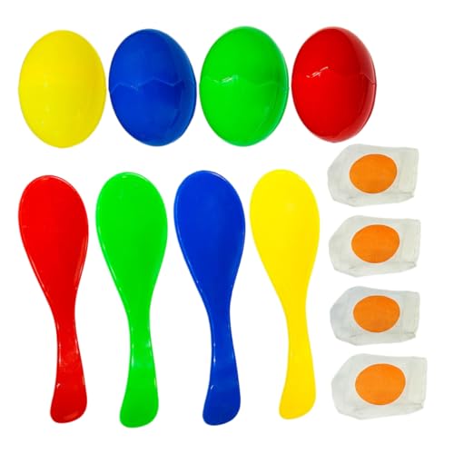 GARVALON 4 Teiliges Set Interaktives Eierlaufspiel Für Outdoor Für Balance Training Ideales Für Garten Und Partyaktivitäten Buntes Eier Und öffel GARVALON 4 Teiliges Set Interaktives Eierlaufspiel Für Outdoor Für Balance Training Ideales Für Garten Und Partyaktivitäten Buntes Eier Und öffel von GARVALON