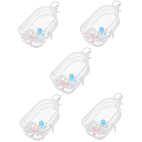 GARVALON 5 Sets Transparente Aufbewahrungstasche, Durchsichtige Tasche, Puppen, Kleine Tasche, Puppentasche Mit Schnalle, Tasche Zum Aufhängen, Tragbare Puppentragetasche, Transparente von GARVALON