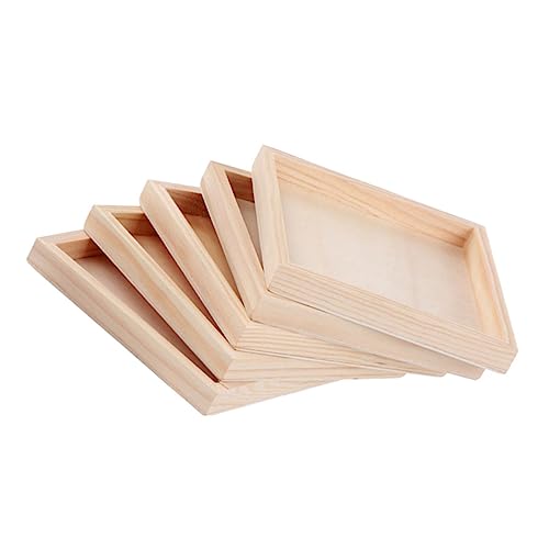 GARVALON 5 Stück Teiliges aus Quadratischen Holzserviertabletts Unvollendete Holzplatten zur Aufbewahrung von Puzzles für DIY Projekte und Kreative Anwendungen GARVALON 5 Stück Teiliges aus Quadratischen Holzserviertabletts Unvollendete Holzplatten zur Aufbewahrung von Puzzles für DIY Projekte und Kreative Anwendungen von GARVALON