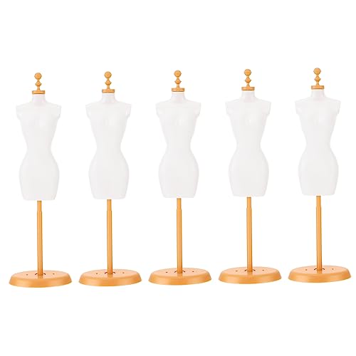 GARVALON 5 Stücke Puppe Kleid Anzeige Halter Mannequin Modell Stand Puppe Kleidung Display Stand von GARVALON