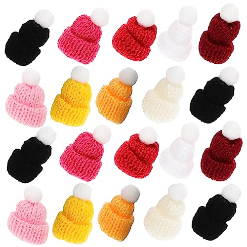 GARVALON 50 Stück Teiliges Mini Strickmützen Kleine Puppenhüte DIY Dekorationen für Schmuck Wohnaccessoires Geschenkideen von GARVALON