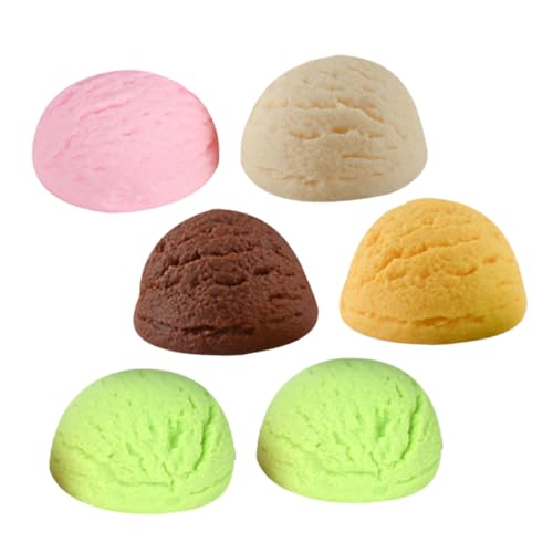GARVALON 6 Stück Eiskugel Modell, Eiscreme Requisiten, Eiscreme Verzierungen, Künstliche Eiskugeln, Eiscreme Display Requisiten, Eiscreme Spielzeug, Gefälschte Eiscreme Gefälligkeiten, von GARVALON