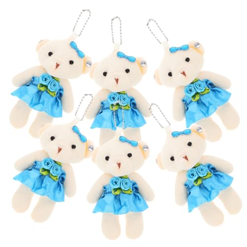 GARVALON 6 Stück Mini-bär Stofftier Spielzeug Weicher Bär Puppe Hochzeitsgeschenk Boxfüller Partygeschenke Bärenpuppen Für Schlüsselanhänger von GARVALON